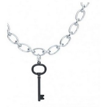 Tiffany Black Key Charm Necklace