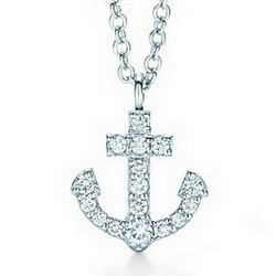 Anchor-diamond-pendant
