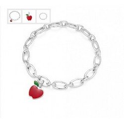 Enamel Apple Charm Bracelet