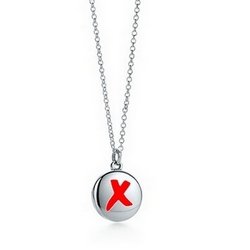 Paloma's X Disk pendant (red)