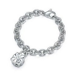 Tiffany box lock charm bracelet