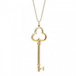 Tiffany Golden Clover Key Pendant